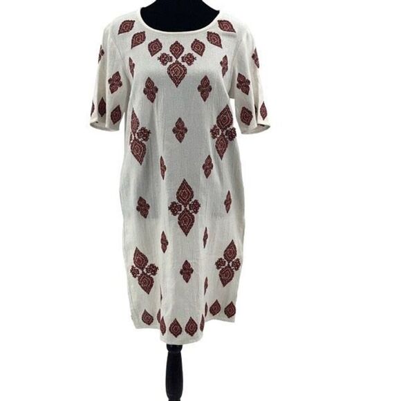 Michael Michael Kors Womens Embroidered Aztec Bohemian Shift Mini Dress Size 6 - Picture 2 of 11